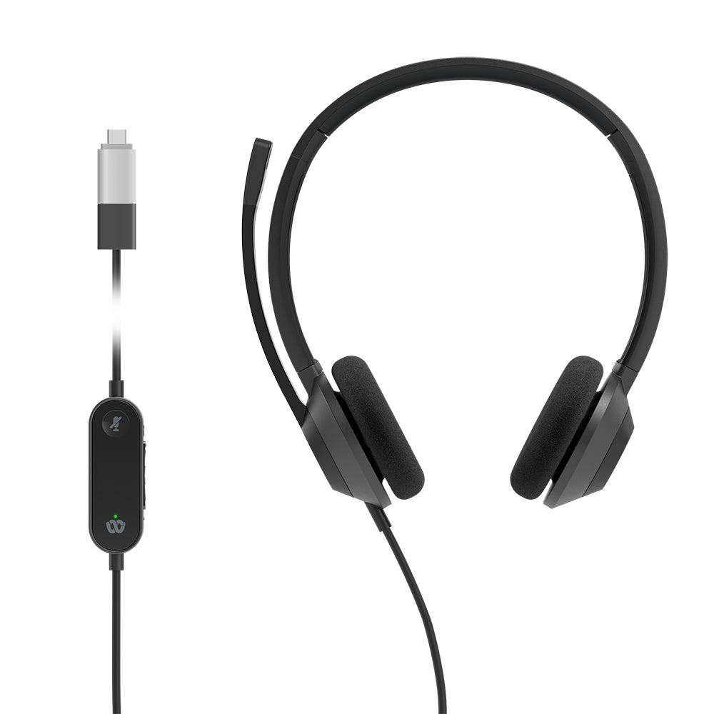 Headset 322 Wired Dual On-Ear Carbon Black