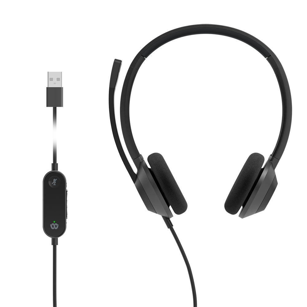 Headset 322 Wired Dual On-Ear Carbon Black